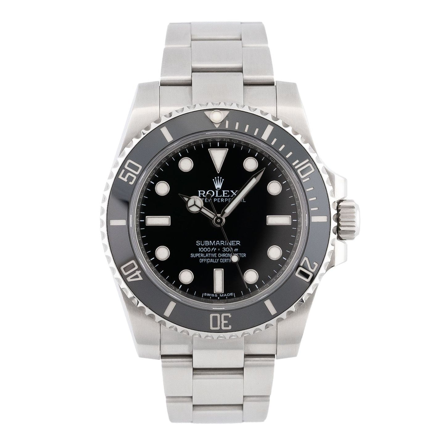 Rolex Submariner No Date 114060 (2017) - Zwart wijzerplaat 40mm Staal (1/5)