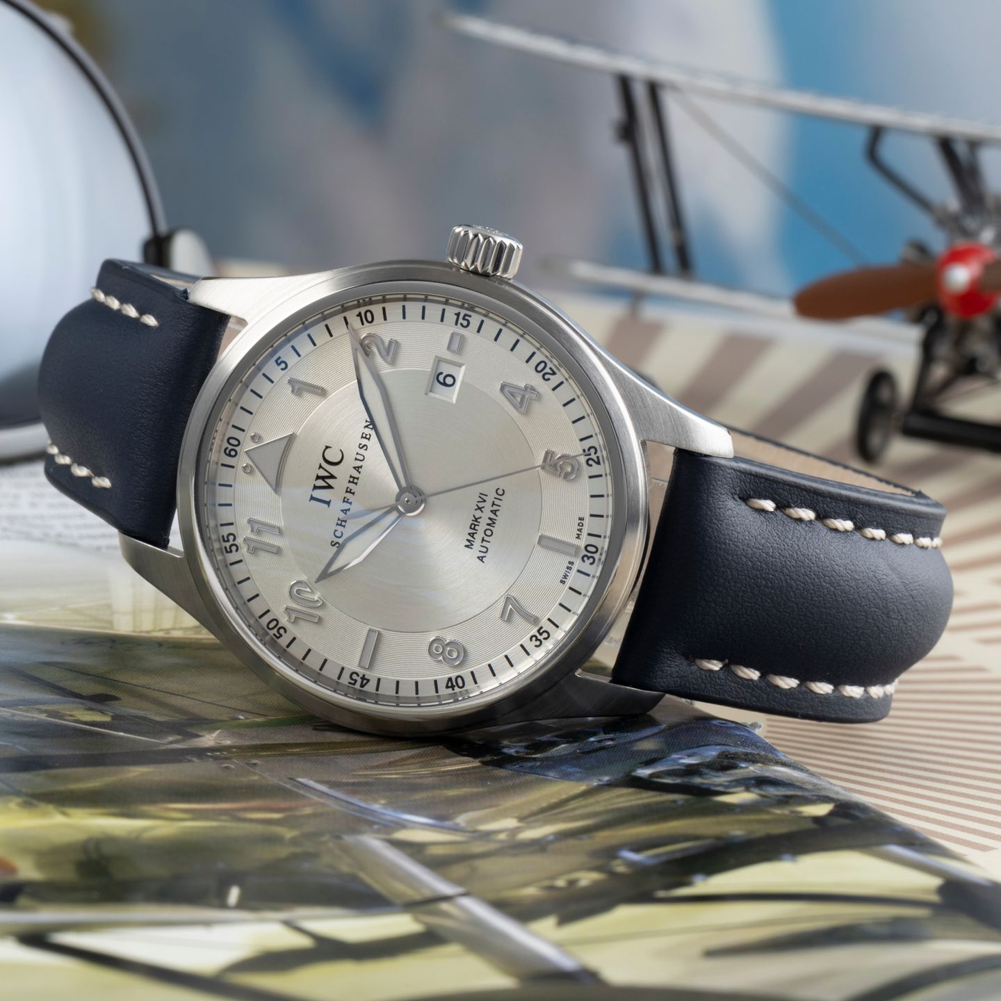 IWC Pilot Mark IW325502 (Onbekend (willekeurig serienummer)) - Zilver wijzerplaat 39mm Staal (1/8)