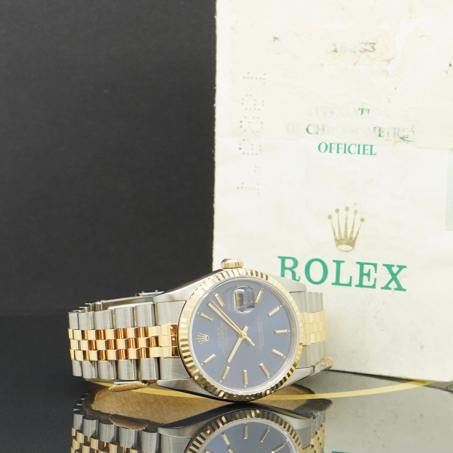 Rolex Datejust 36 16233 (1989) - Blauw wijzerplaat 36mm Goud/Staal (5/7)