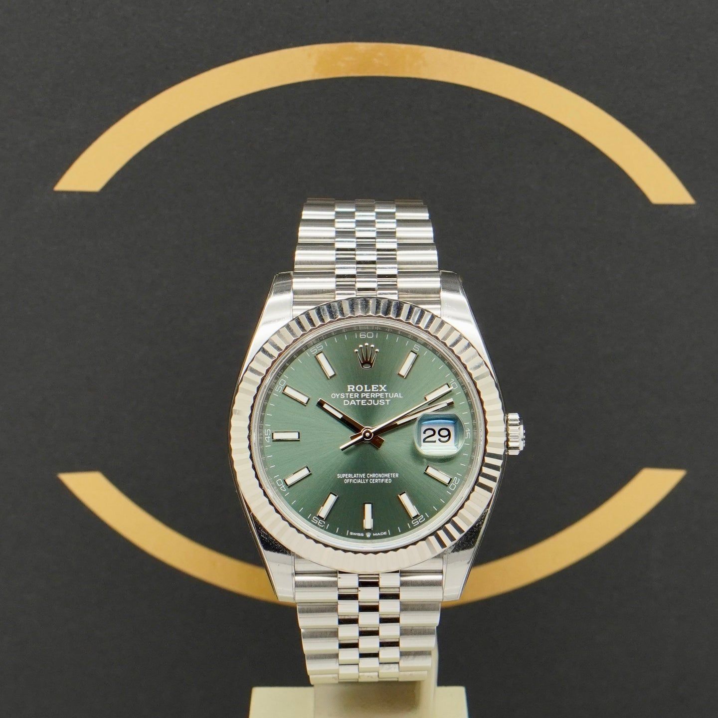 Rolex Datejust 41 126334 (2022) - Groen wijzerplaat 41mm Staal (1/7)