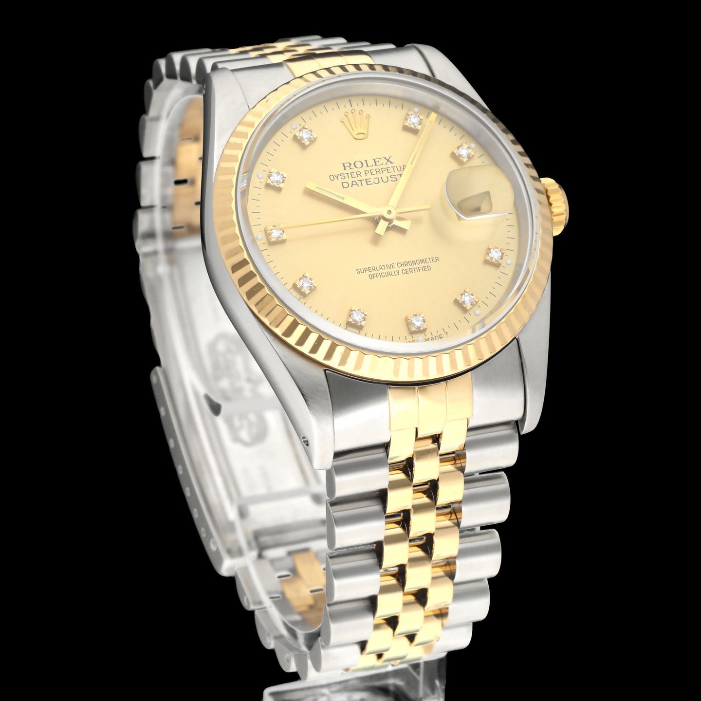 Rolex Datejust 36 16233G (1991) - Champagne dial 36 mm Gold/Steel case (3/8)