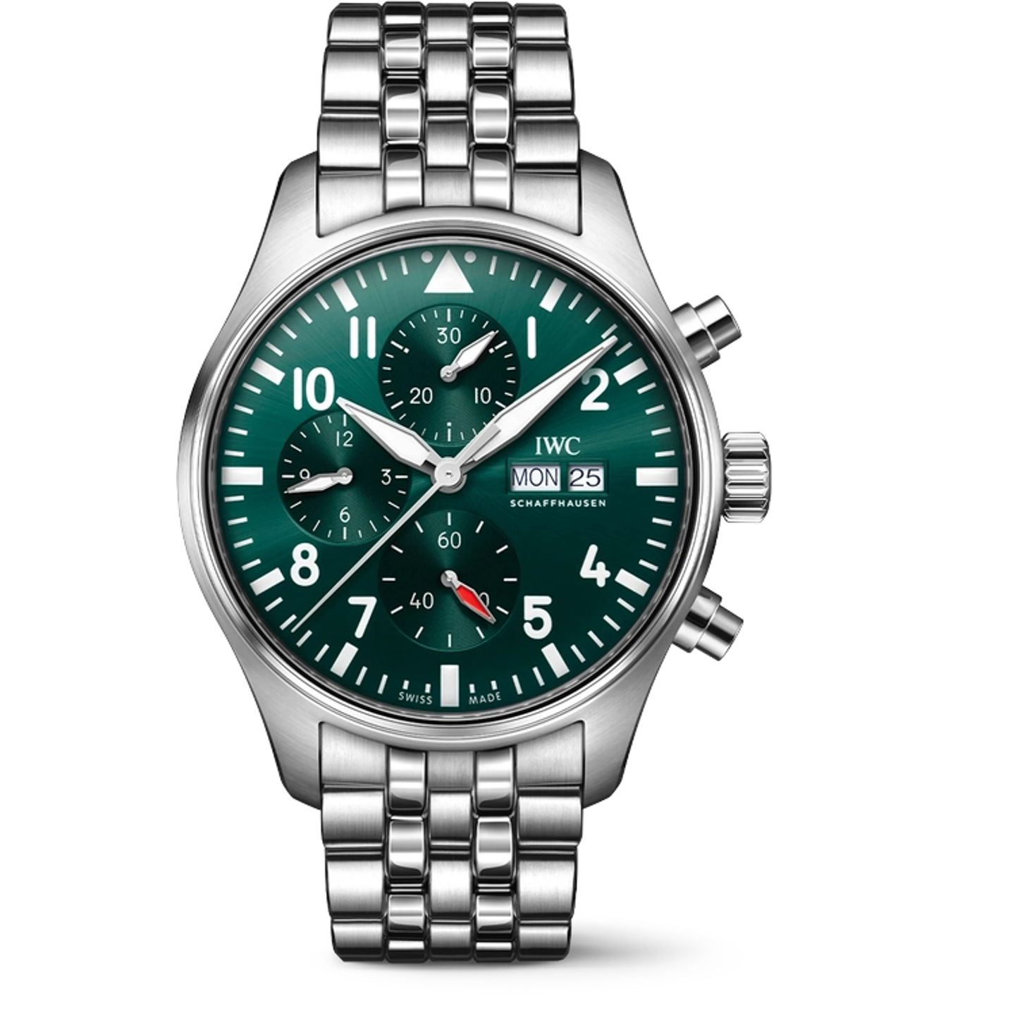 IWC Pilot Chronograph IW378006 (2025) - Groen wijzerplaat 43mm Staal (1/1)