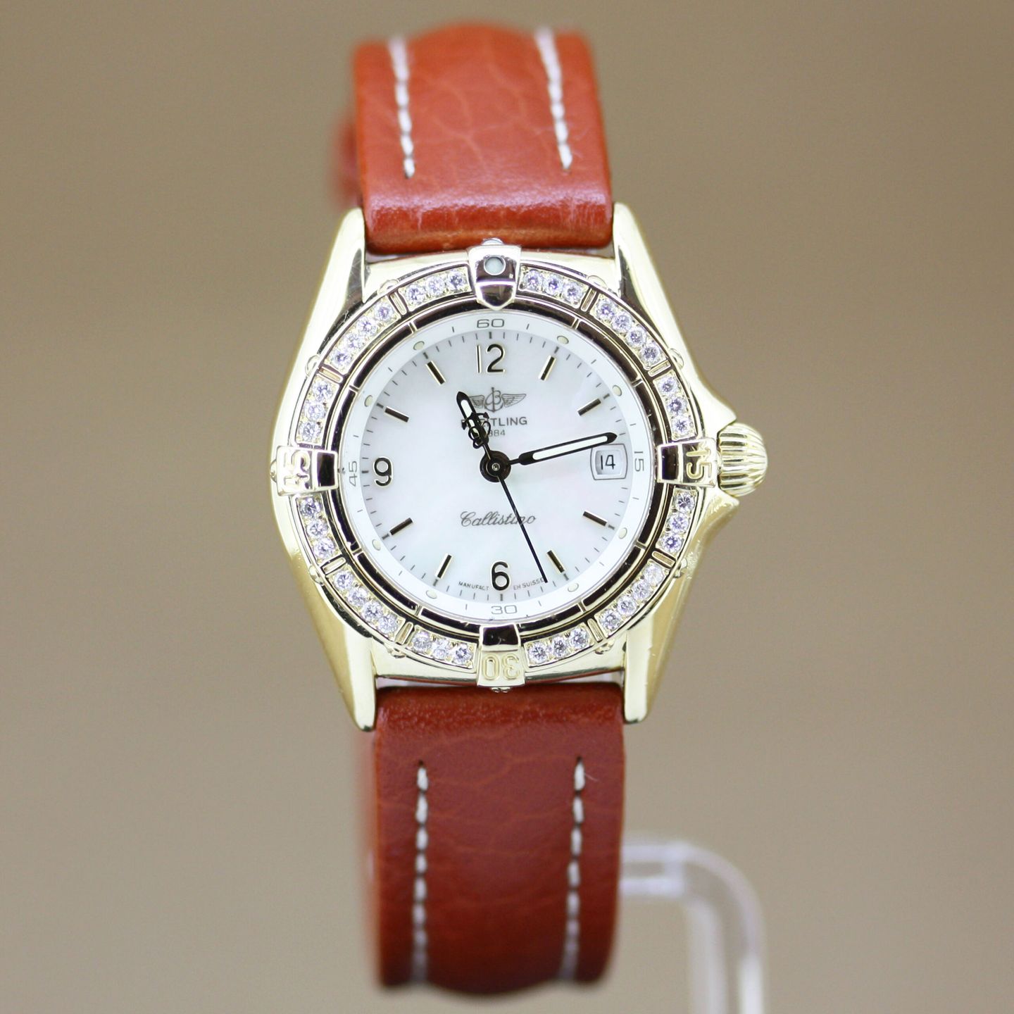 Breitling Callistino K52045 (2000) - White dial 28 mm Yellow Gold case (1/7)