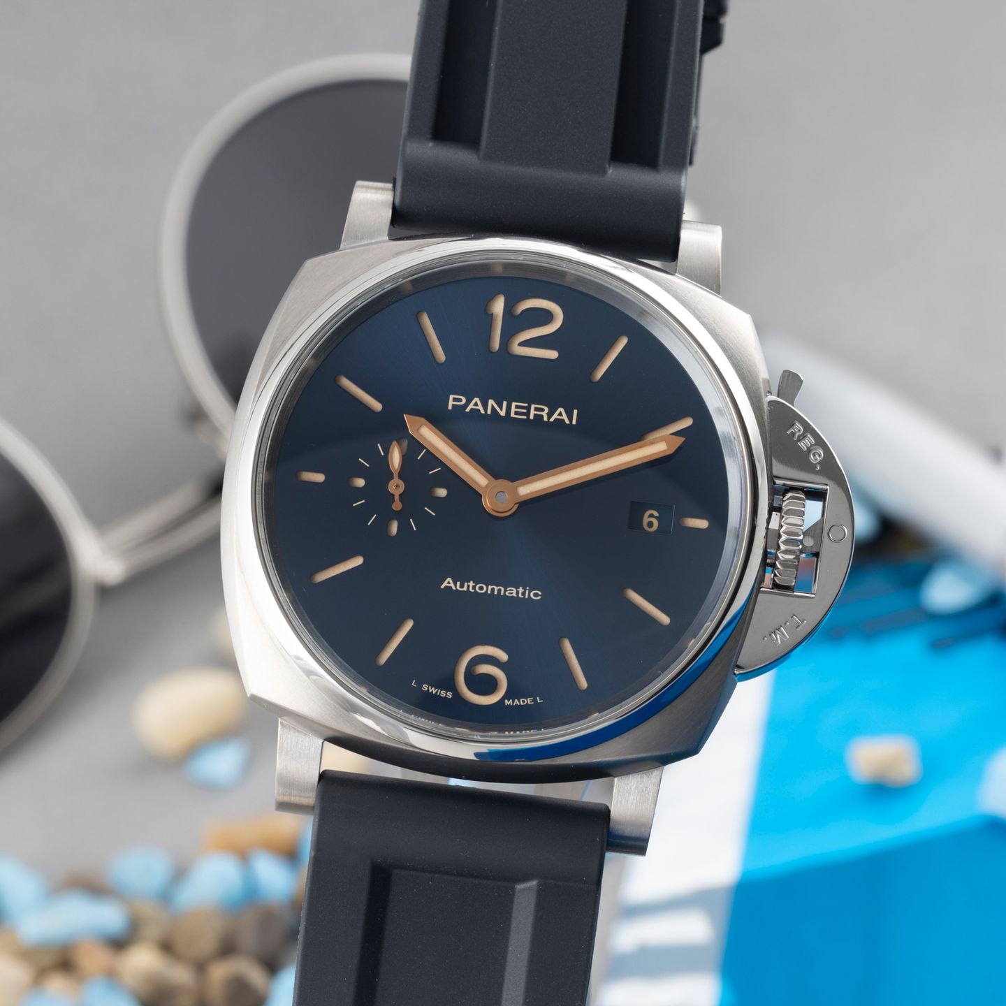 Panerai Luminor Due PAM00927 (Onbekend (willekeurig serienummer)) - Blauw wijzerplaat 42mm Titanium (3/8)