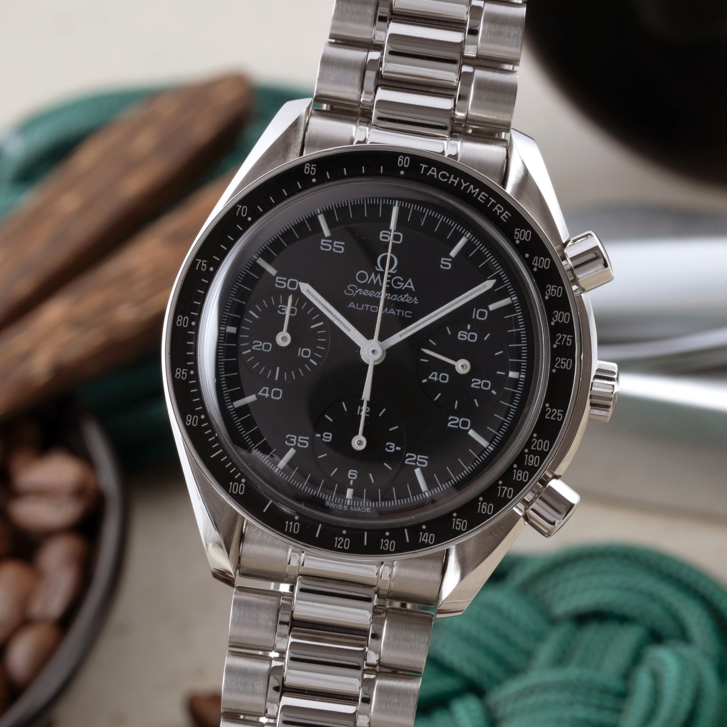 Omega Speedmaster Reduced 3510.50.00 (1999) - Zwart wijzerplaat 39mm Staal (3/8)