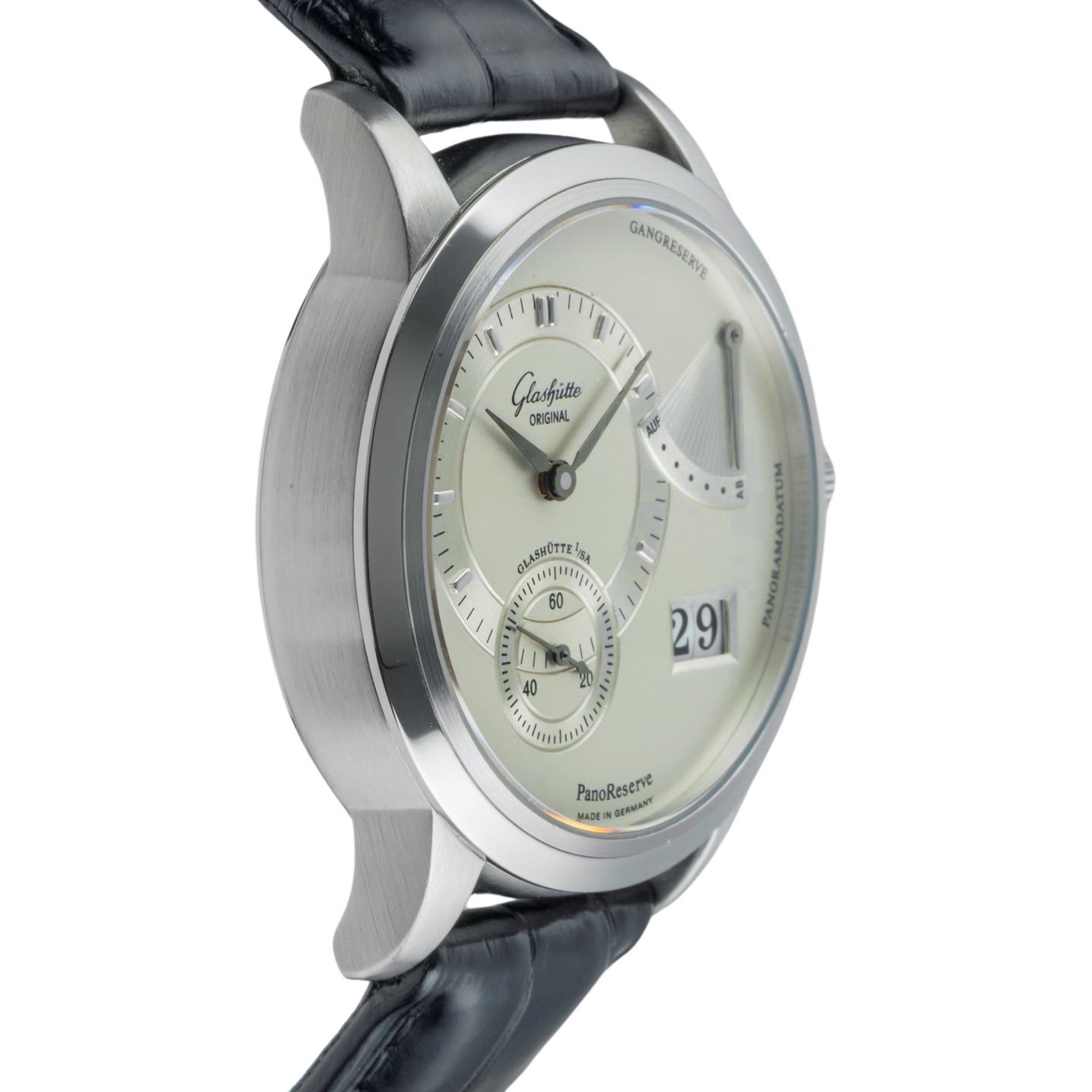 Mühle Glashütte 29er Big M1-25-33-MB (2005) - Zwart wijzerplaat 43mm Staal (7/8)