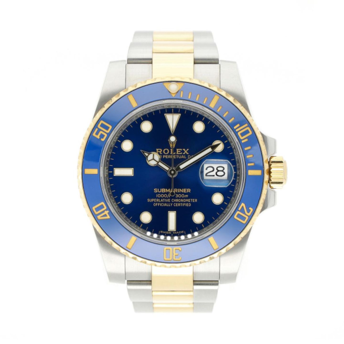 Rolex Submariner Date 116613LB (2014) - Blauw wijzerplaat 40mm Goud/Staal (1/5)