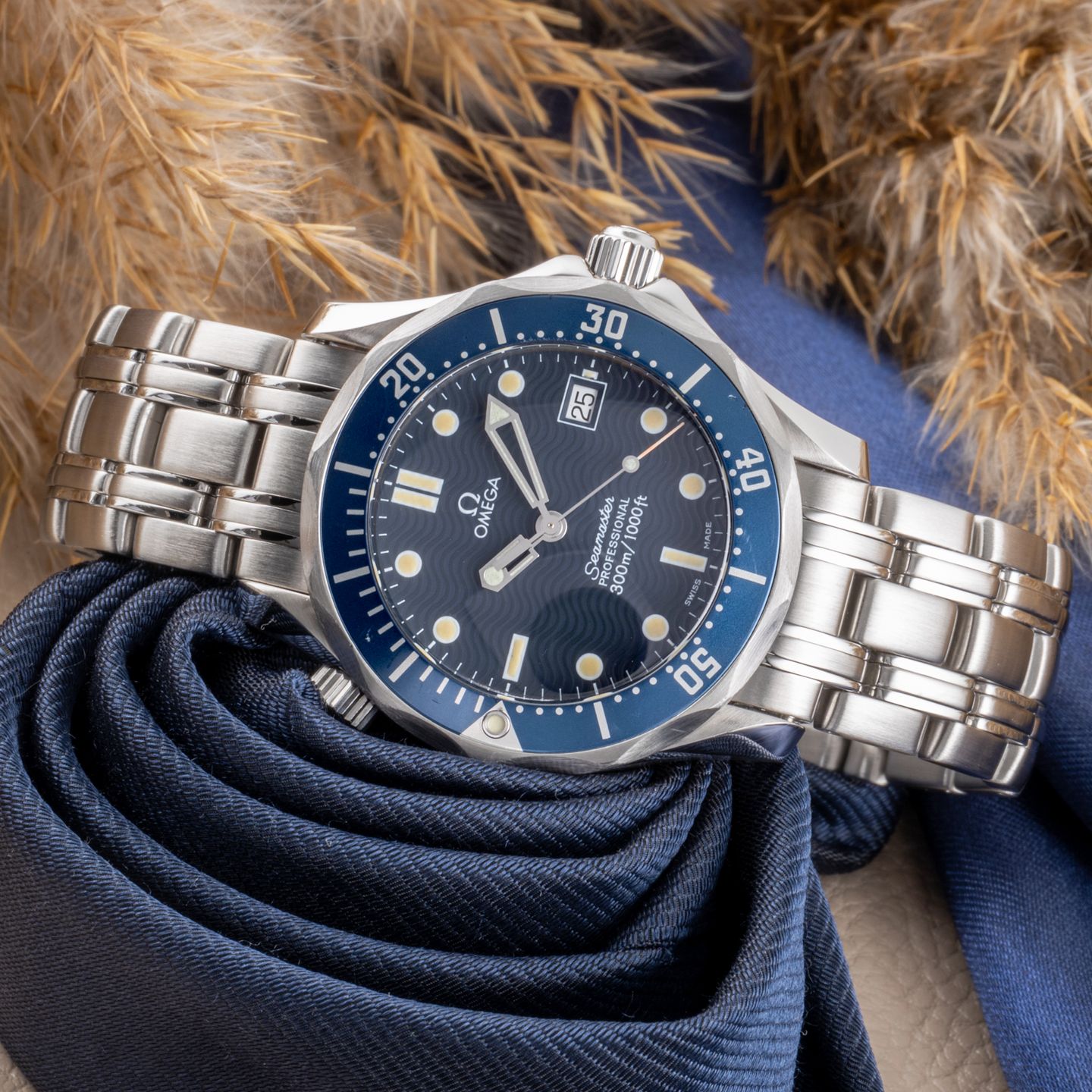 Omega Seamaster Diver 300 M 2561.80.00 (Onbekend (willekeurig serienummer)) - Blauw wijzerplaat 36mm Staal (1/8)