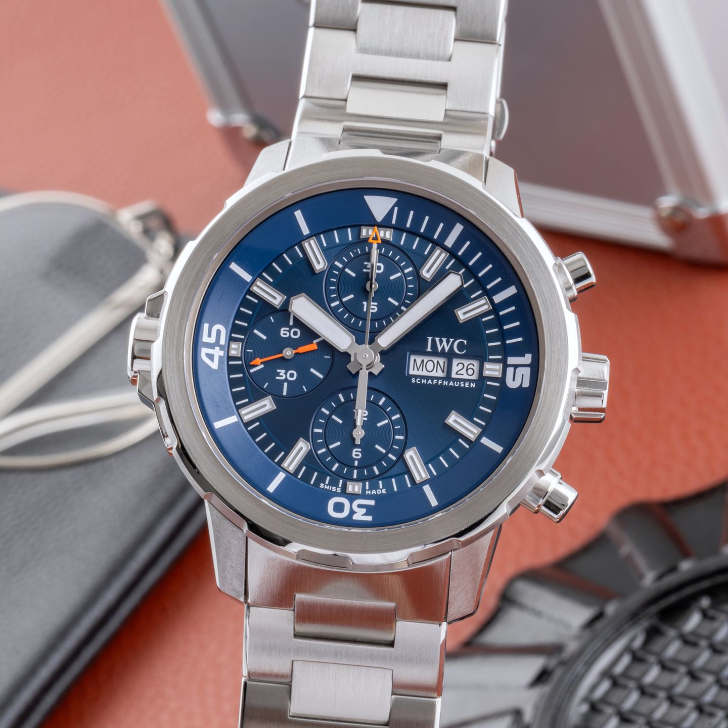 IWC Aquatimer Chronograph IW376805 (2015) - Blauw wijzerplaat 44mm Staal (3/8)