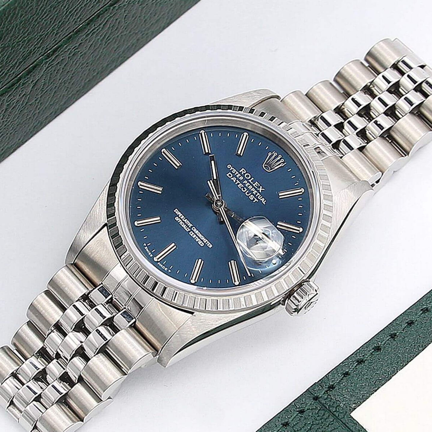 Rolex Datejust 36 16220 (Onbekend (willekeurig serienummer)) - Blauw wijzerplaat 36mm Staal (3/7)