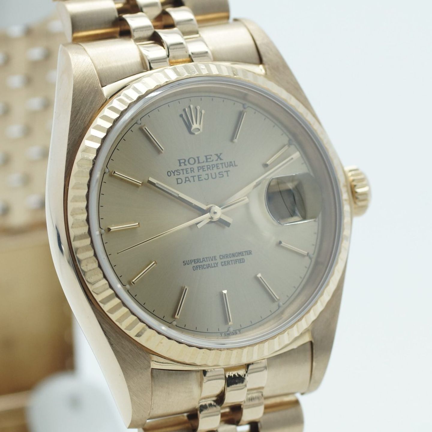 Rolex Datejust 36 16018 (1978) - Champagne dial 36 mm Yellow Gold case (4/8)