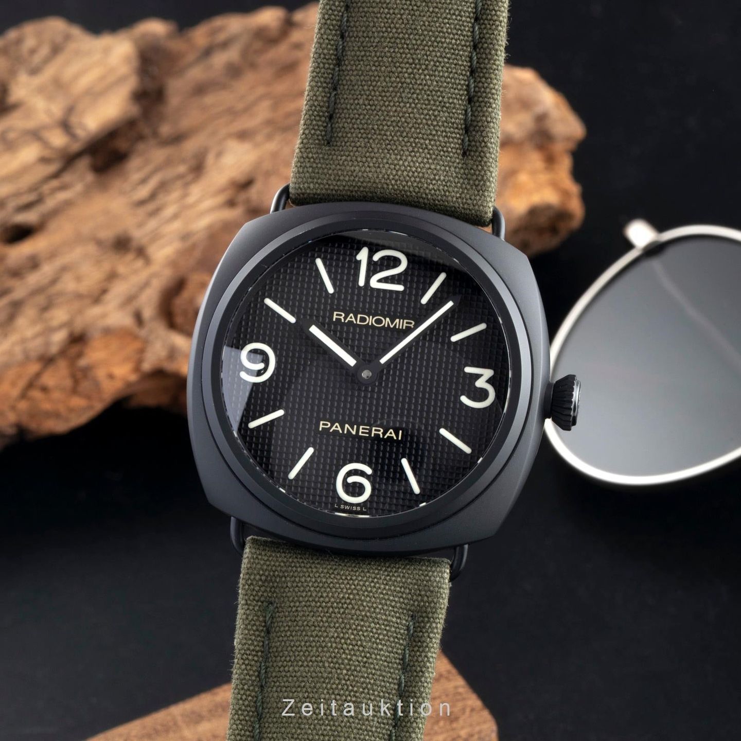 Panerai Radiomir PAM00643 (Onbekend (willekeurig serienummer)) - Zwart wijzerplaat 45mm Staal (1/8)