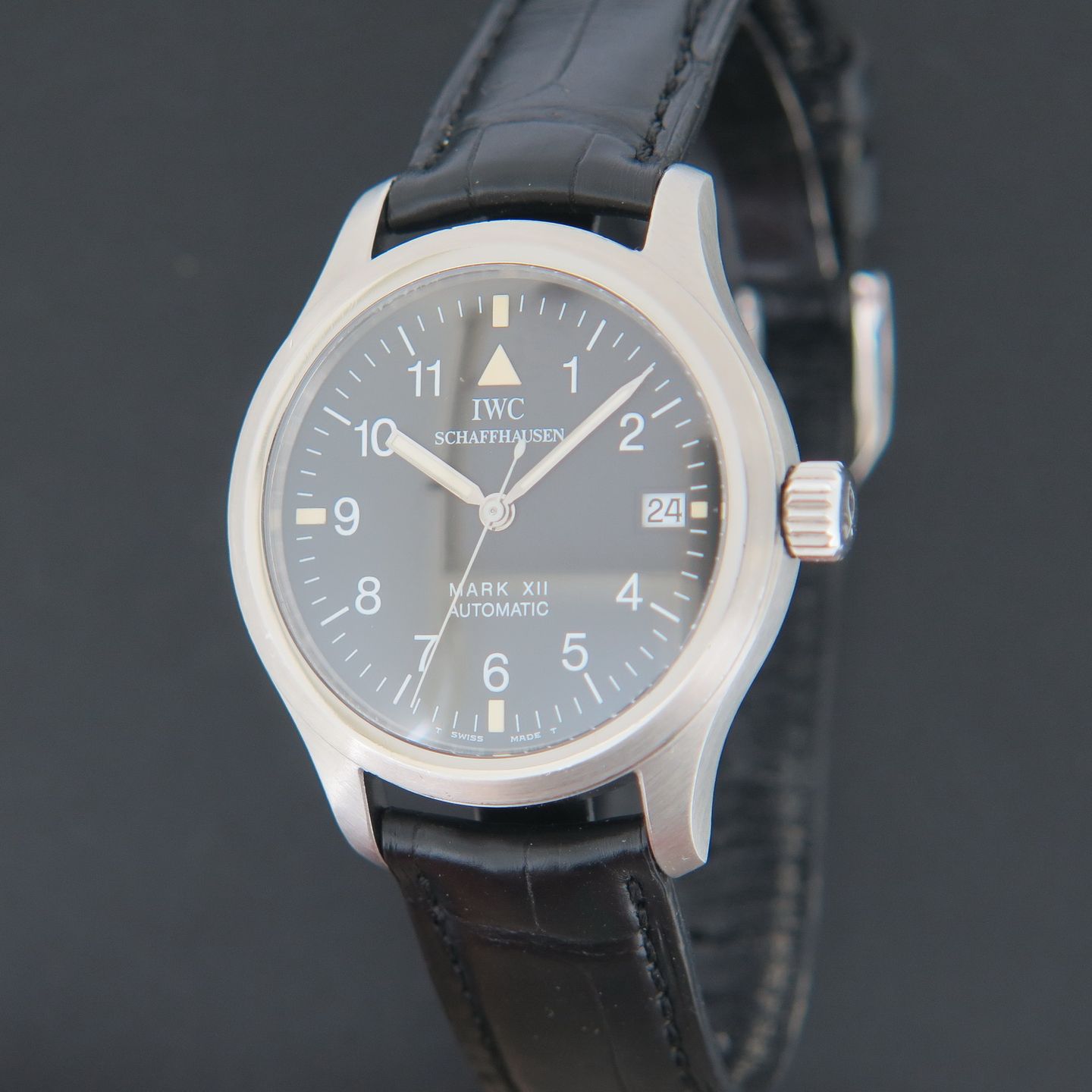 IWC Pilot Mark IW324101 (Onbekend (willekeurig serienummer)) - Zwart wijzerplaat 36mm Staal (1/5)