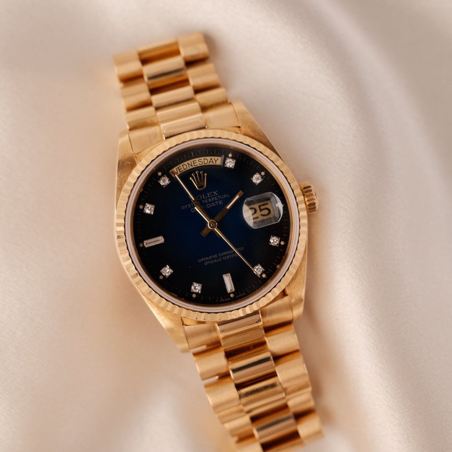 Rolex Day-Date 36 18038 (1986) - Blue dial 36 mm Yellow Gold case (8/8)