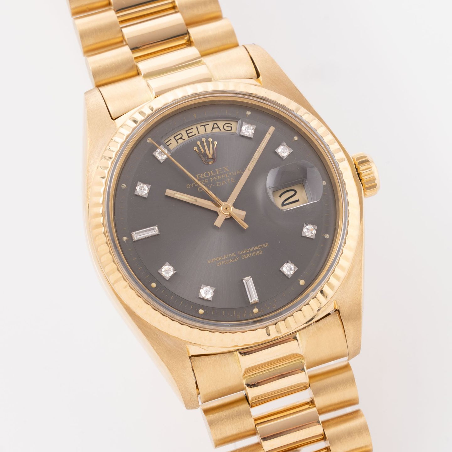 Rolex Day-Date 1803 (1974) - Grey dial 36 mm Yellow Gold case (3/8)