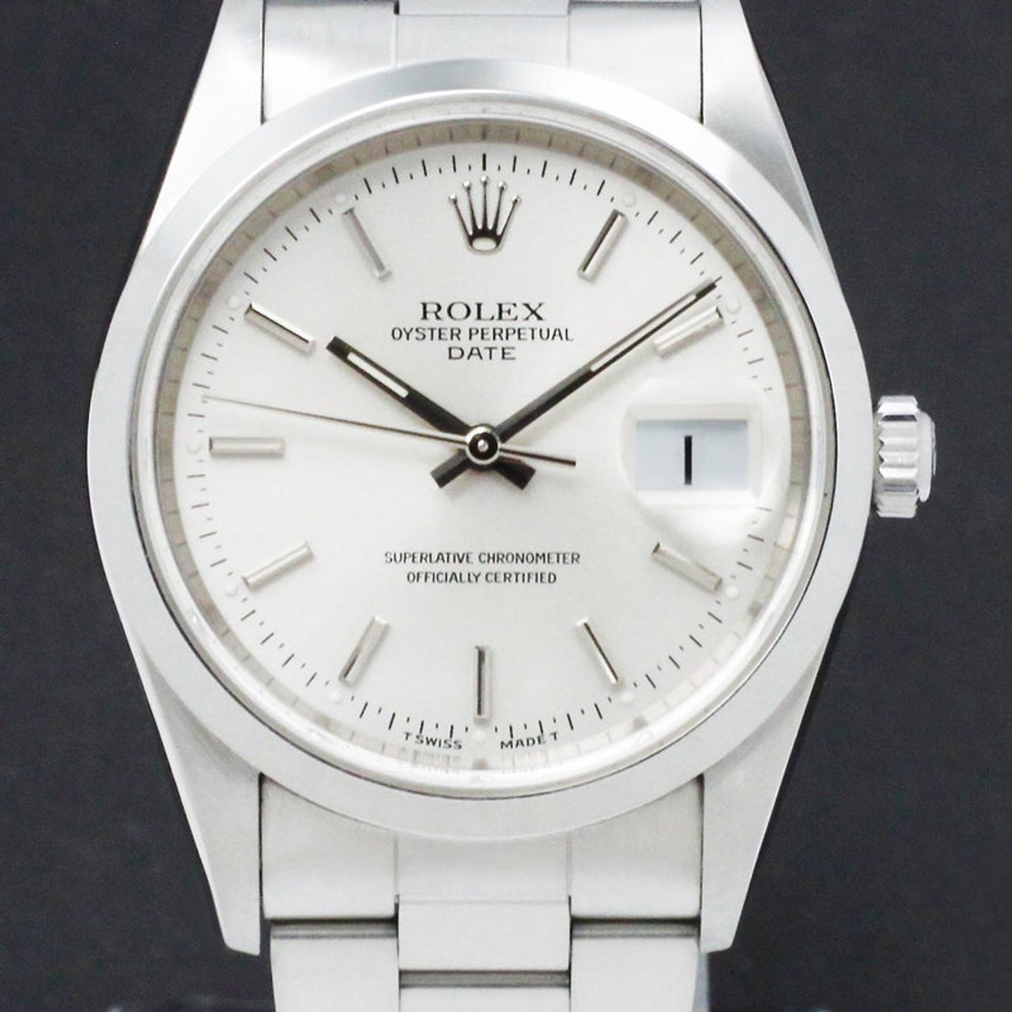 Rolex Oyster Perpetual Date 15200 (1997) - Zilver wijzerplaat 34mm Staal (1/7)