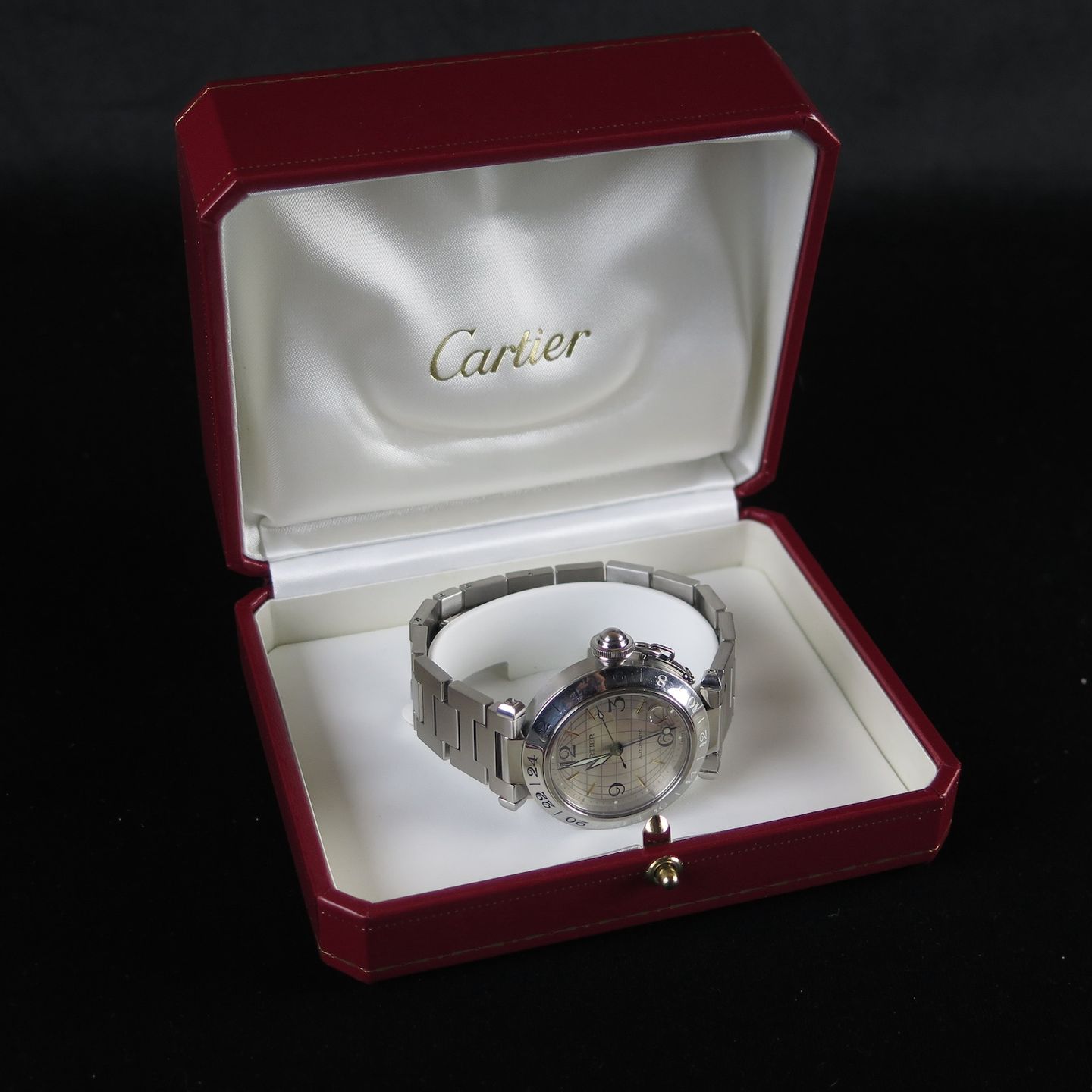 Cartier Pasha C 2377 (Onbekend (willekeurig serienummer)) - Zilver wijzerplaat 35mm Staal (8/8)