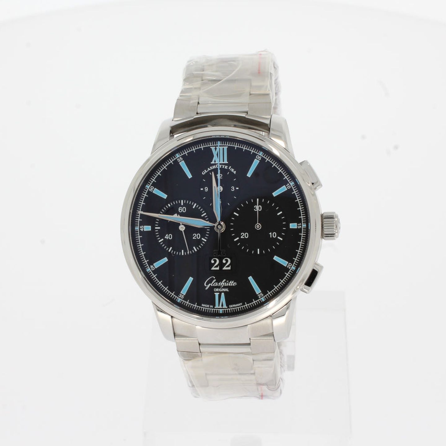 Glashütte Original Senator Chronograph Panorama Date 1-37-01-03-02-71 (2025) - Black dial 42 mm Steel case (1/4)