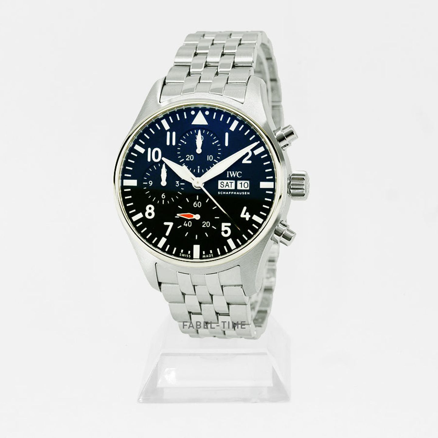 IWC Pilot Chronograph IW378002 (2024) - Zwart wijzerplaat 43mm Staal (1/1)