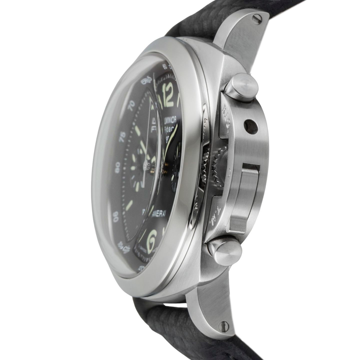 Panerai Luminor 1950 3 Days Chrono Flyback PAM00212 (Unknown (random serial)) - Black dial 44 mm Steel case (6/8)