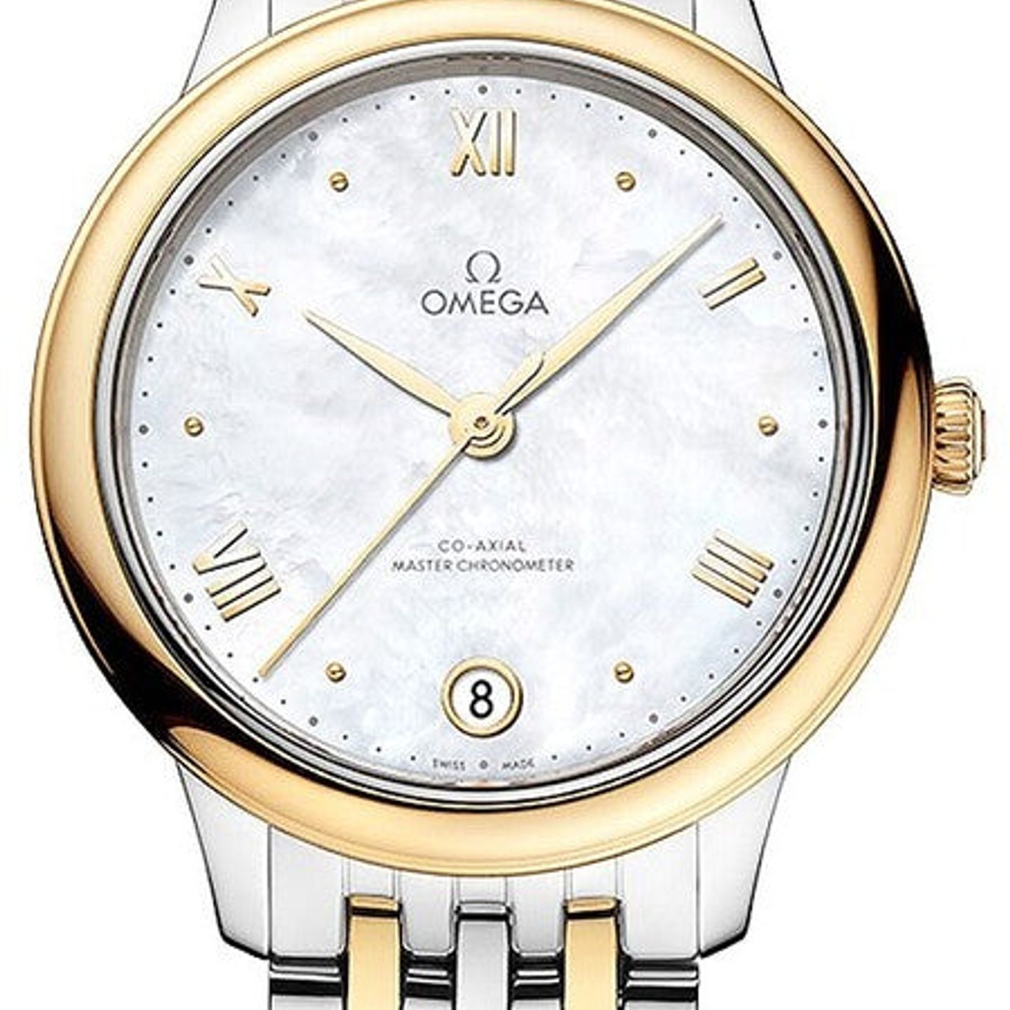 Omega De Ville 434.20.34.20.05.002 (2026) - White dial 34 mm Gold/Steel case (1/1)