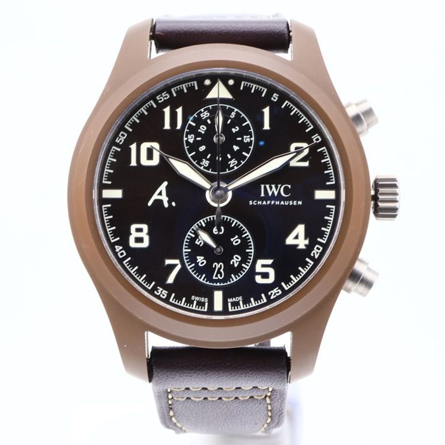 IWC Pilot Chronograph IW3880-04 (Onbekend (willekeurig serienummer)) - Bruin wijzerplaat 46mm Keramiek (1/1)