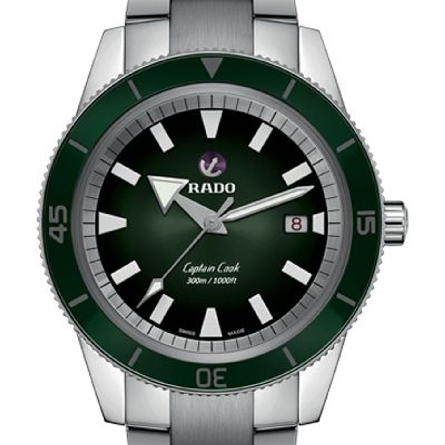 Rado HyperChrome Captain Cook R32105313 (2024) - Groen wijzerplaat 42mm Staal (1/2)