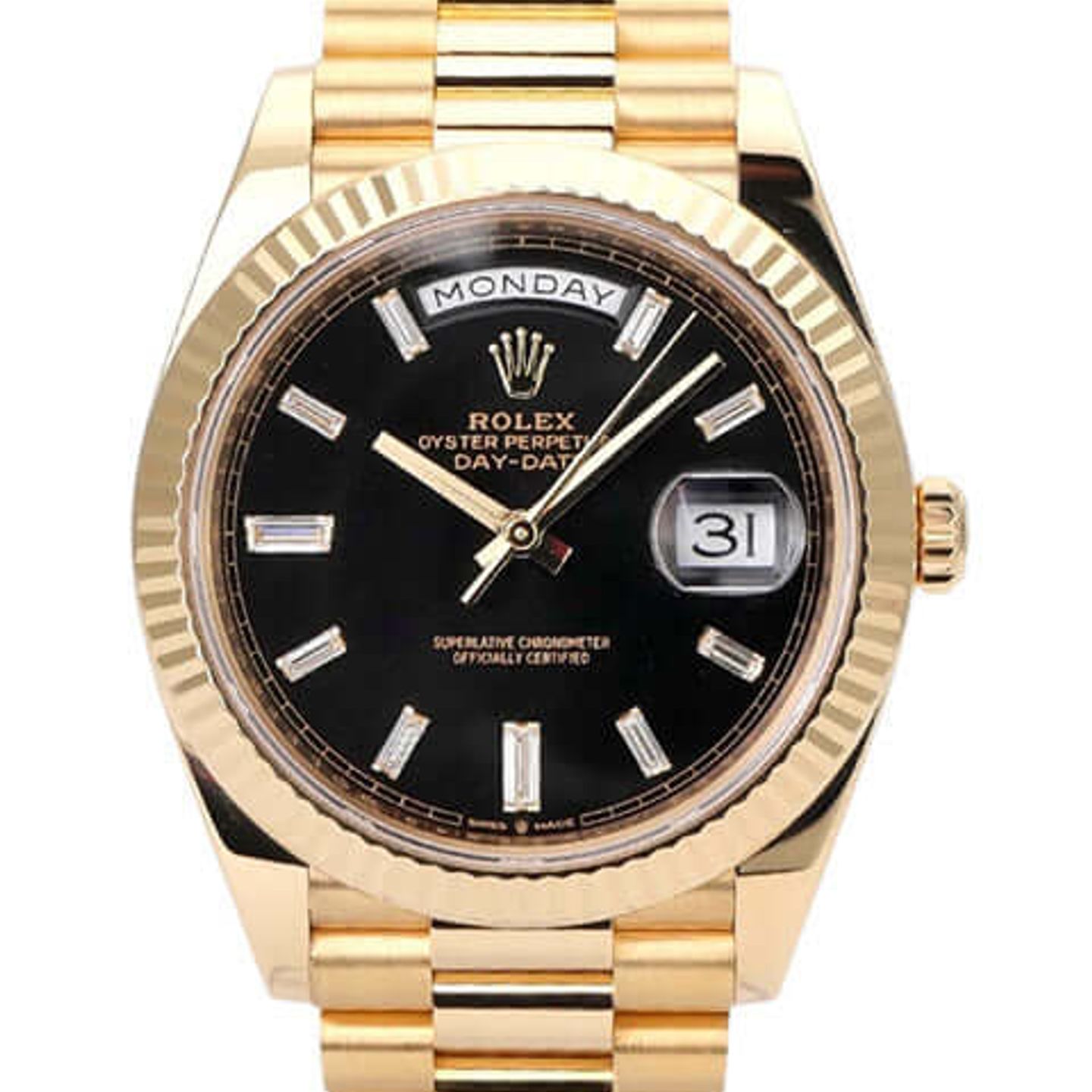 Rolex Day-Date 40 228238 (2019) - Black dial 40 mm Yellow Gold case (1/8)