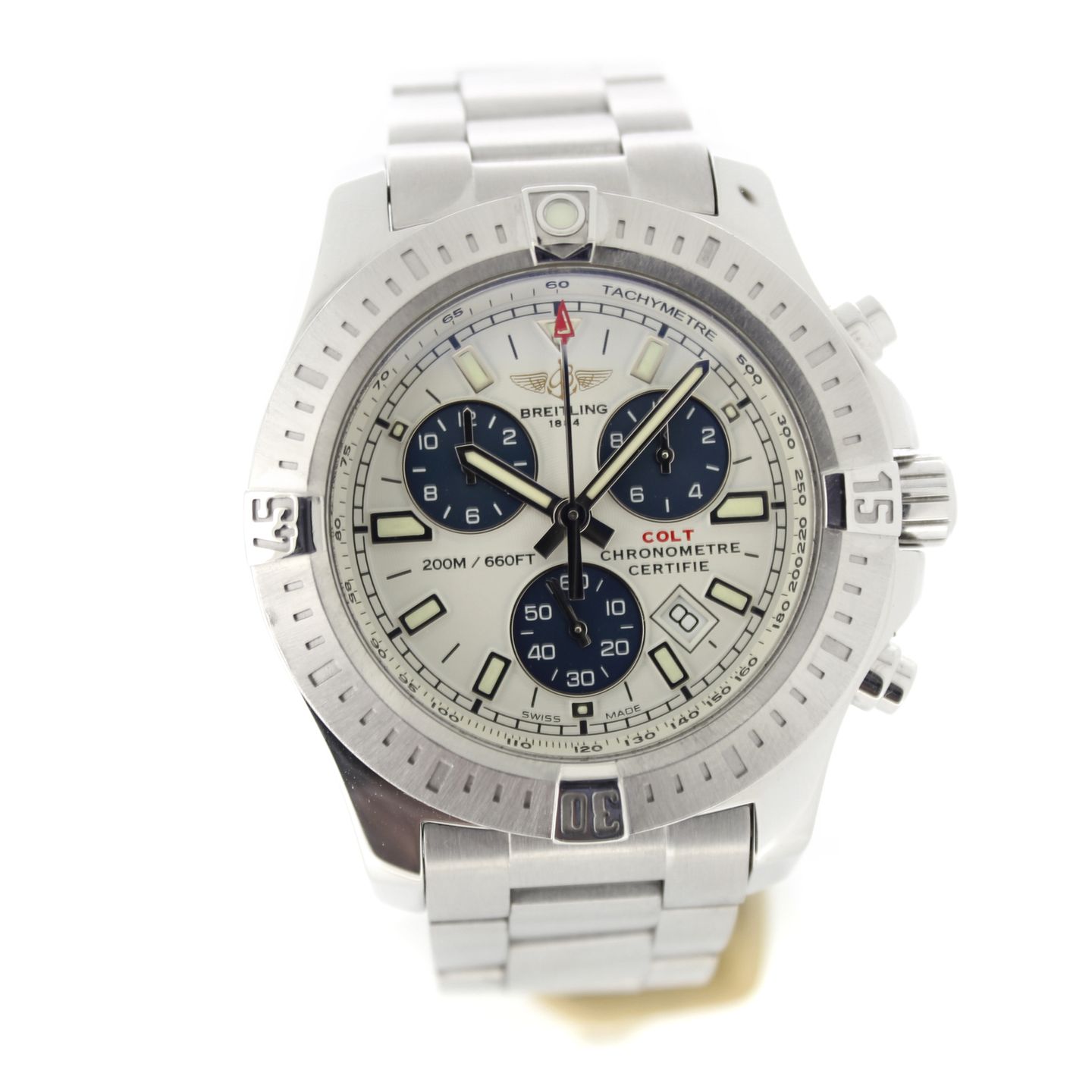 Breitling Colt Chronograph A7338811/G790-173A (2016) - Wit wijzerplaat 44mm Staal (7/7)