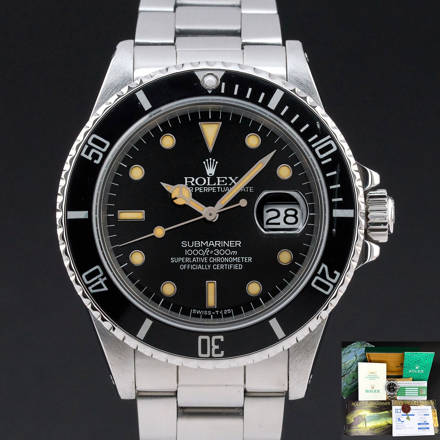 Rolex Submariner Date 168000 (1987) - Black dial 40 mm Steel case (1/8)