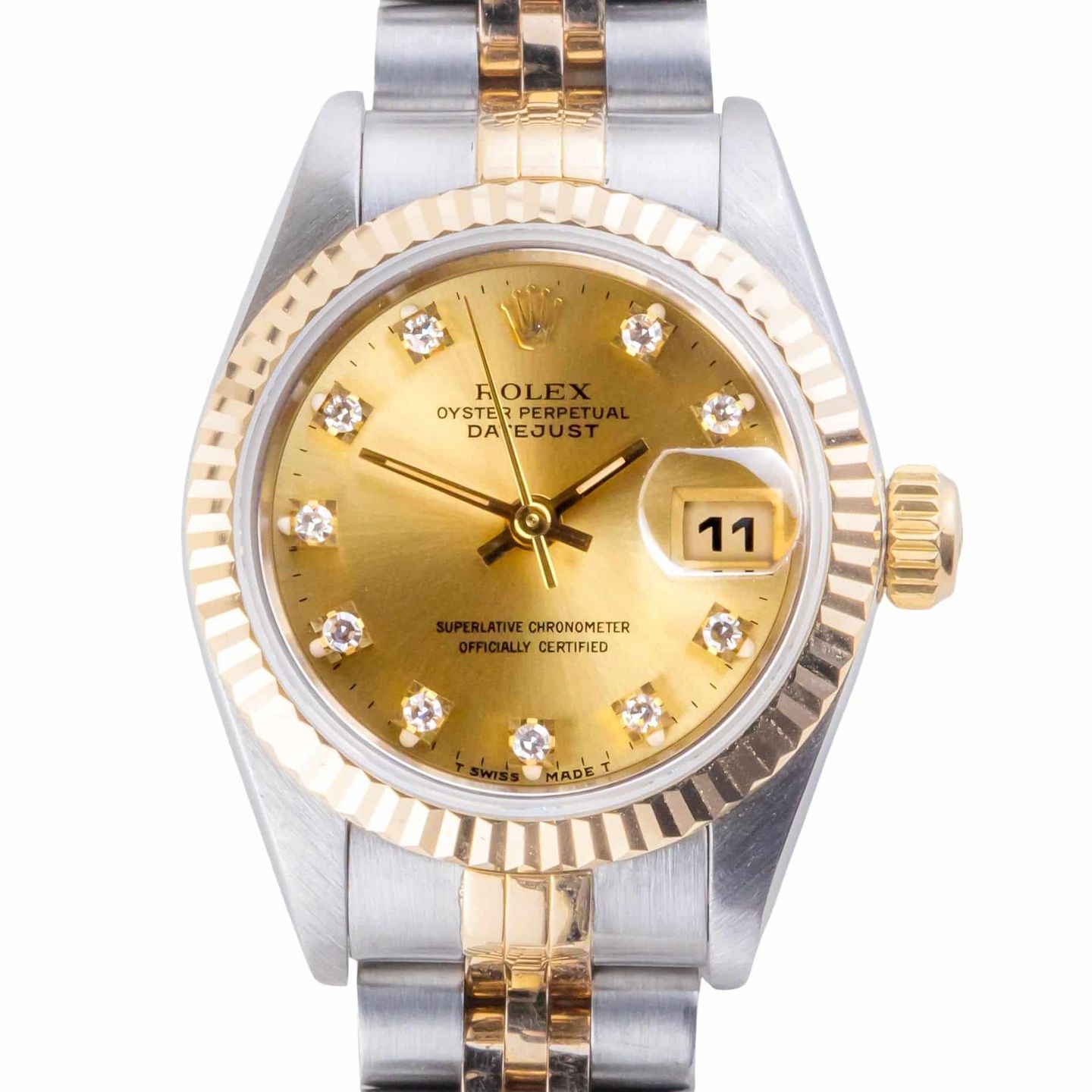 Rolex Lady-Datejust 69173 (1995) - Champagne dial 26 mm Gold/Steel case (3/8)