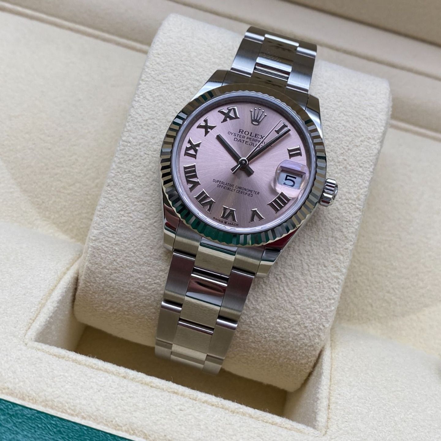 Rolex Datejust 31 278274 (2024) - Roze wijzerplaat 31mm Staal (3/8)