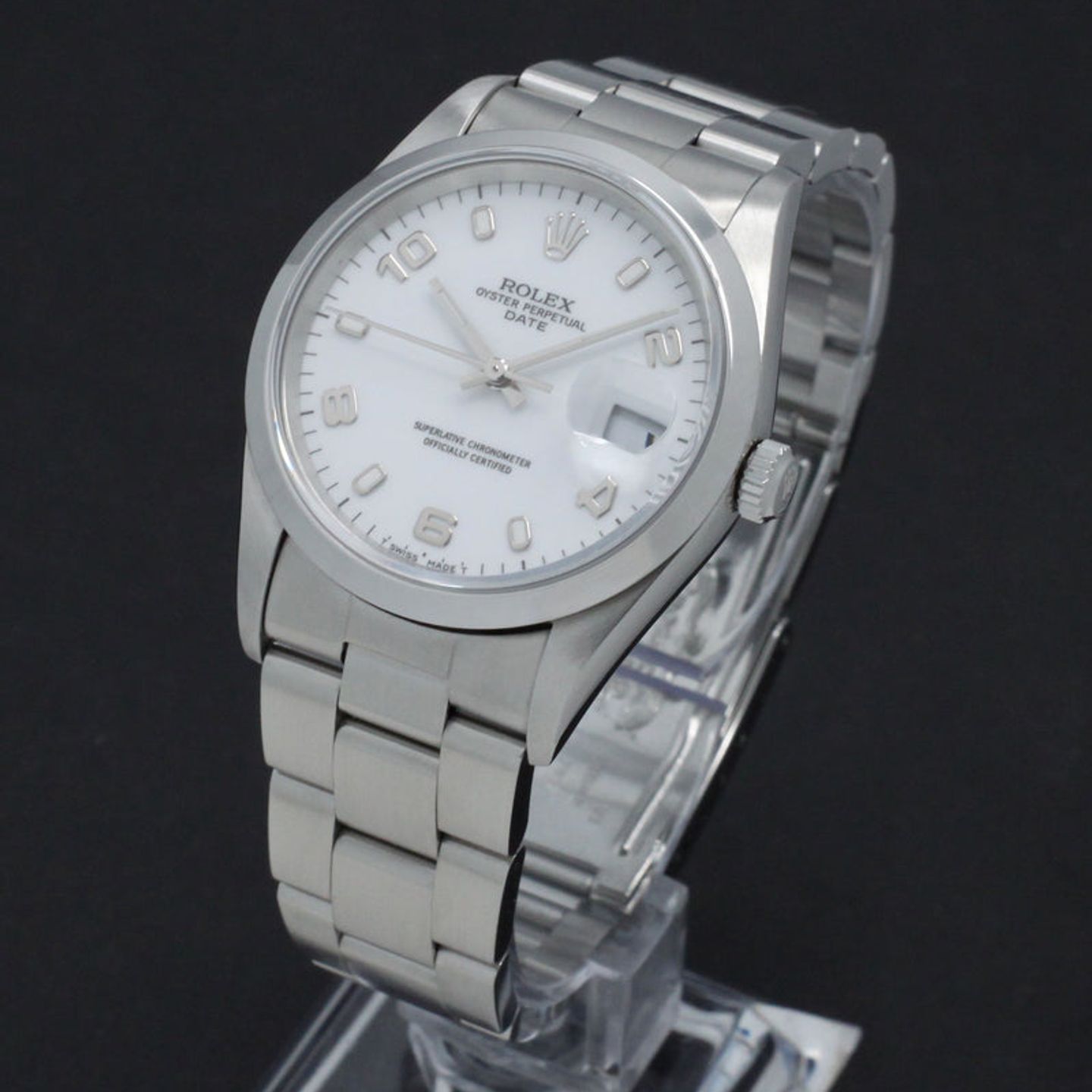Rolex Oyster Perpetual Date 15200 (1998) - White dial 34 mm Steel case (5/8)
