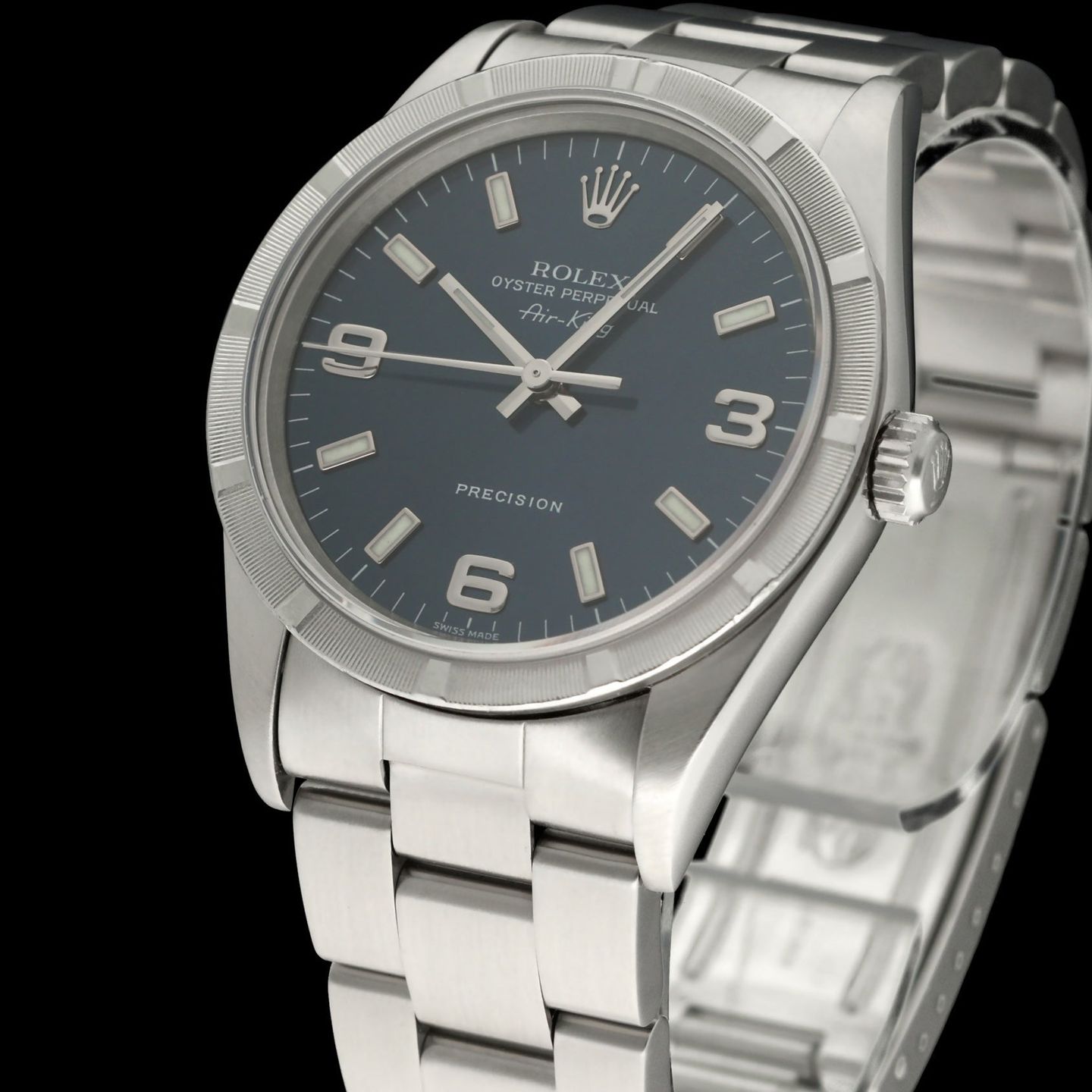 Rolex Air-King 14010M (2000) - Blue dial 34 mm Steel case (6/7)