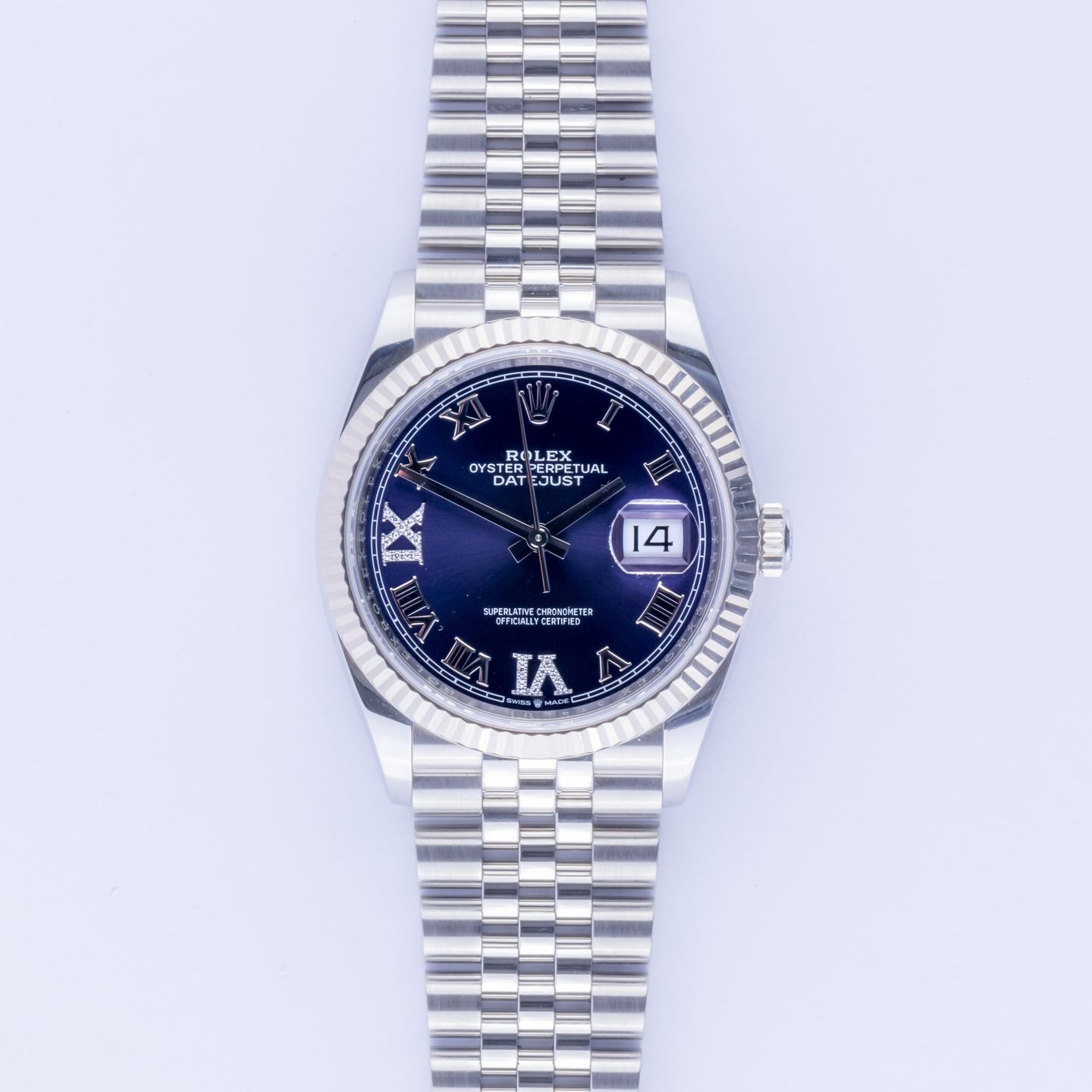 Rolex Datejust 36 126234 (2019) - Paars wijzerplaat 36mm Staal (3/8)