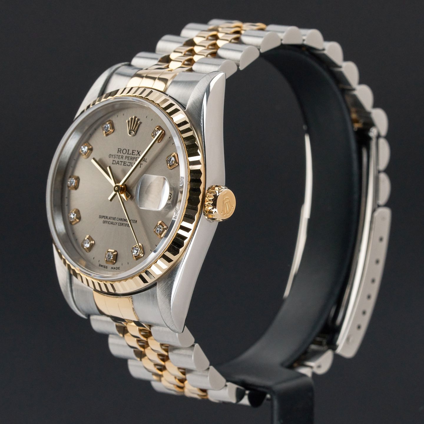 Rolex Datejust 36 16233 (1995) - Grey dial 36 mm Gold/Steel case (4/8)