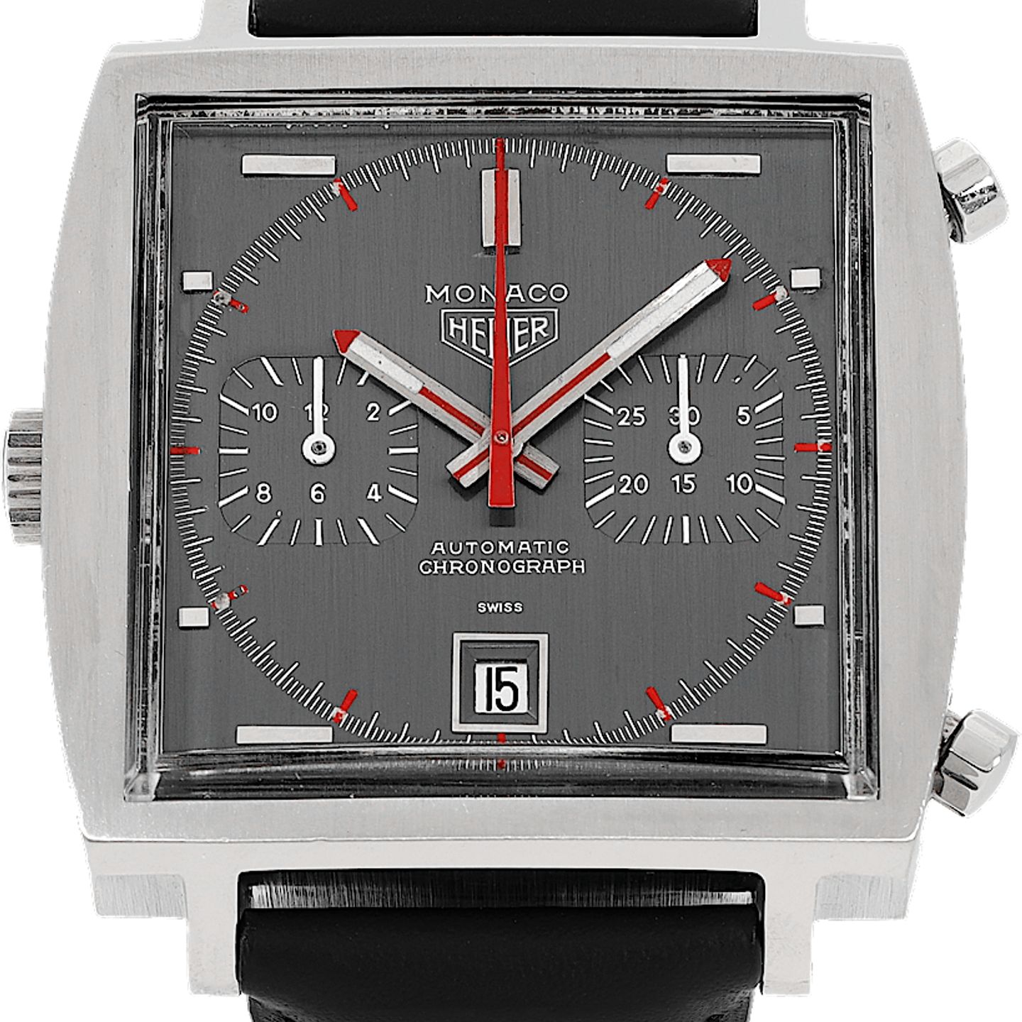 TAG Heuer Monaco 1133G (1969) - Grey dial 39 mm Steel case (2/5)