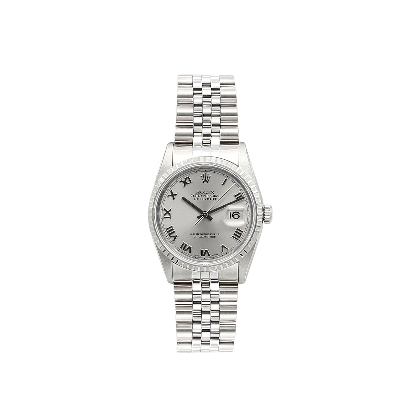 Rolex Datejust 36 16220 (Unknown (random serial)) - Grey dial 36 mm Steel case (1/5)