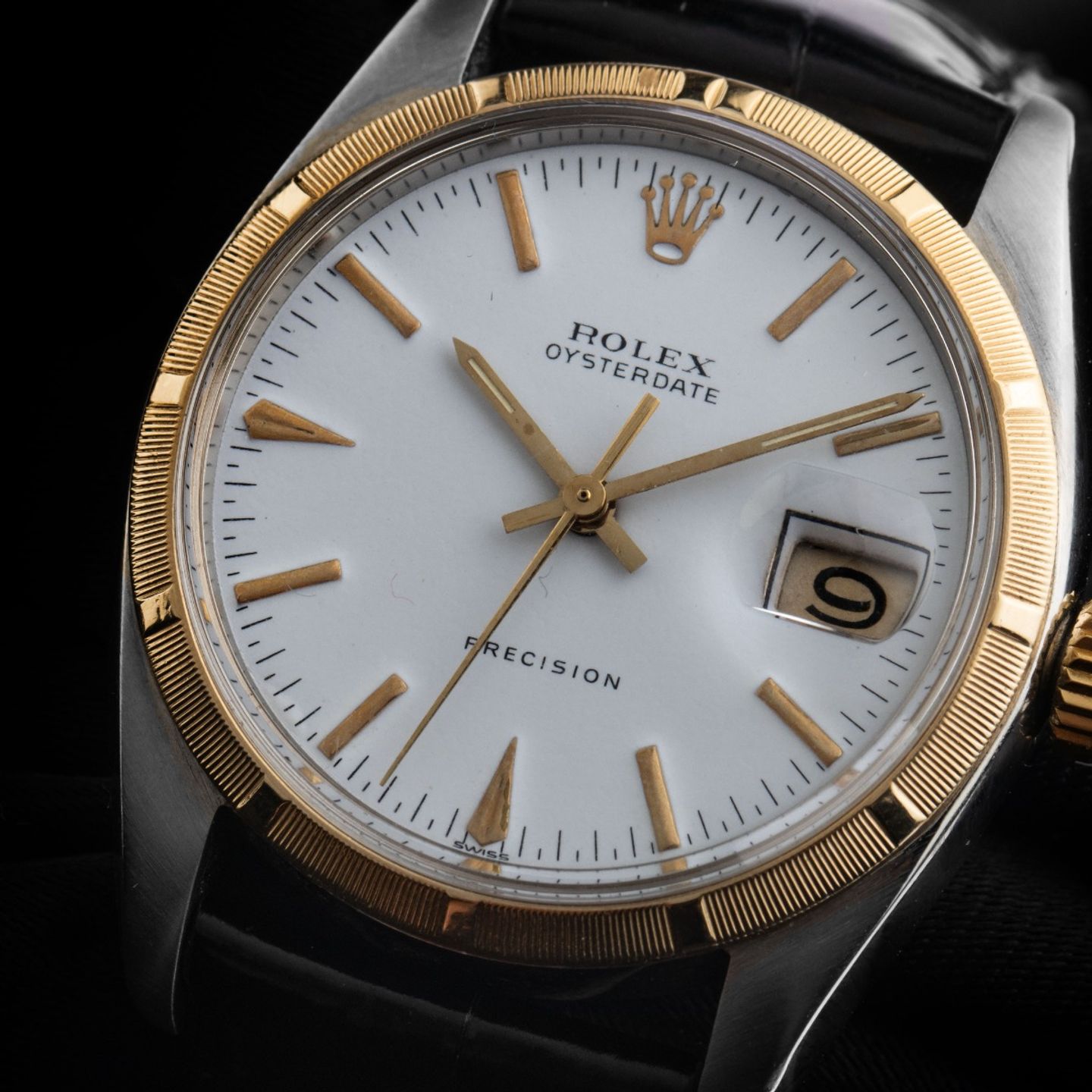 Rolex Oyster Precision 6694 (1947) - White dial 34 mm Gold/Steel case (3/8)