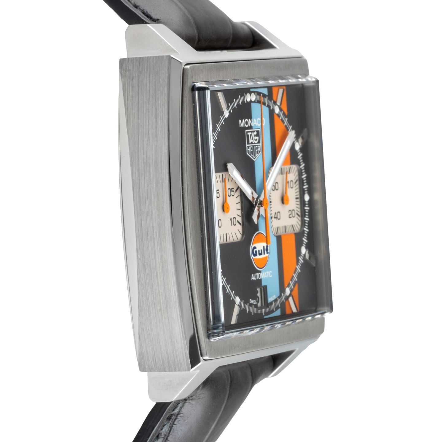 TAG Heuer Monaco Calibre 12 CAW2113.FC6250 (Onbekend (willekeurig serienummer)) - Zwart wijzerplaat 39mm Staal (7/8)