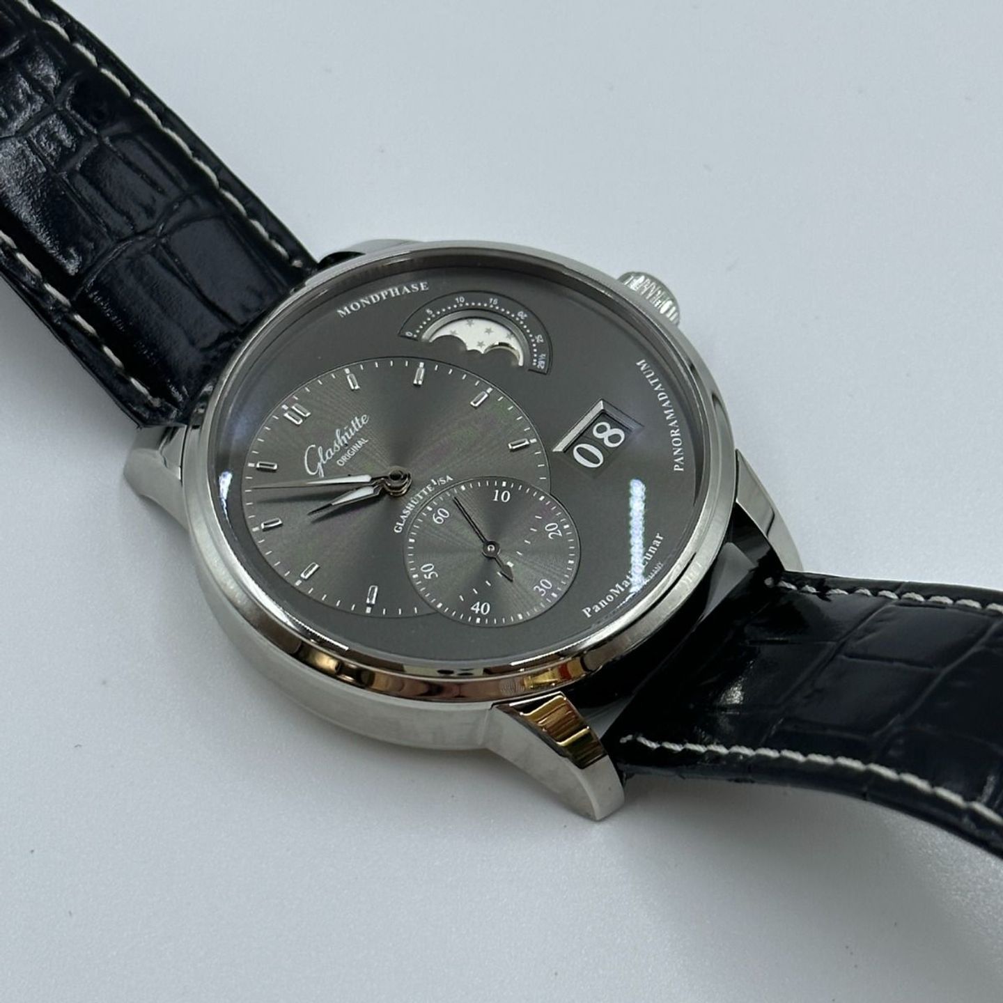 Glashütte Original PanoMaticLunar 1-90-02-43-32-05 (2024) - Grey dial 40 mm Steel case (4/8)