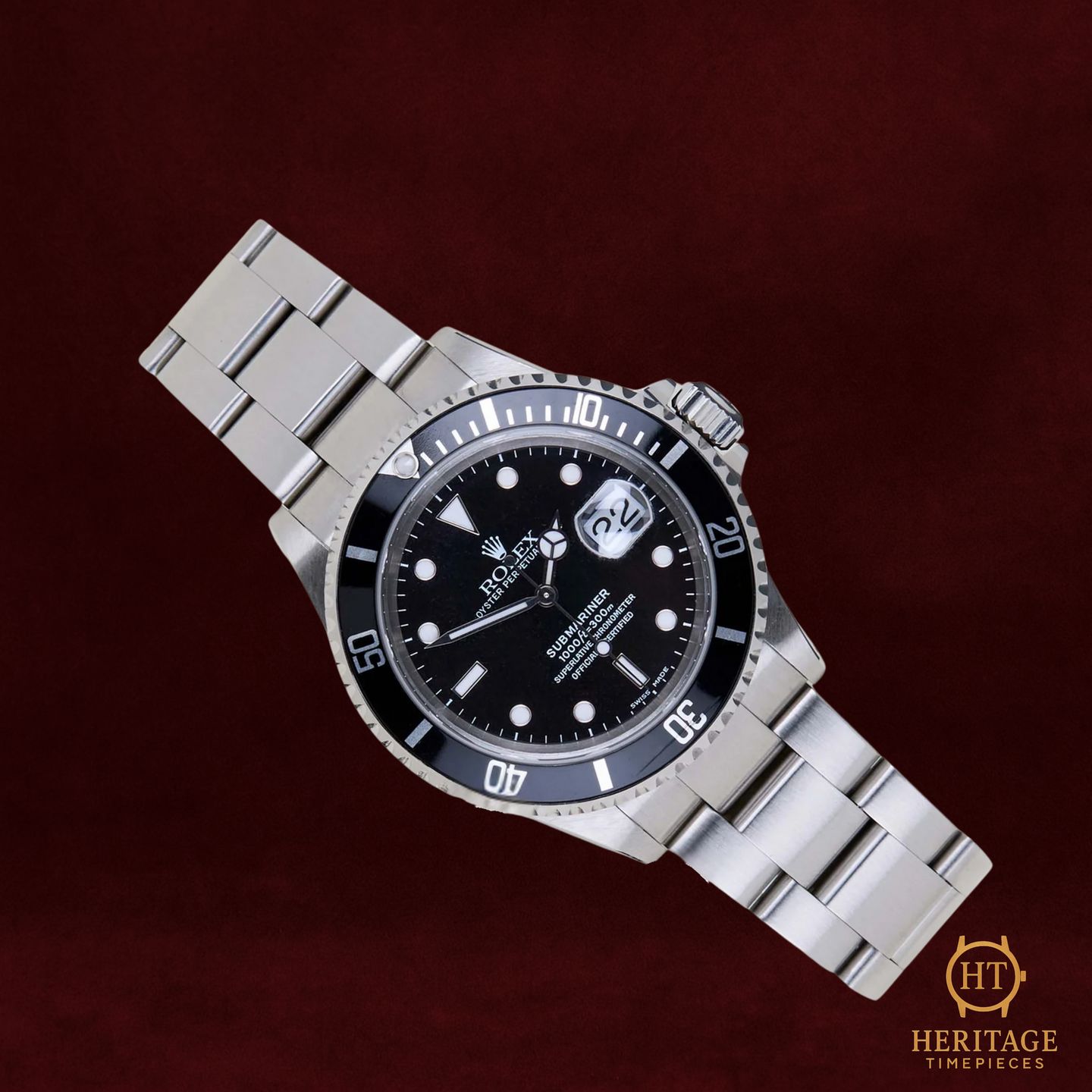 Rolex Submariner Date 16610 (2002) - Zwart wijzerplaat 40mm Staal (4/8)