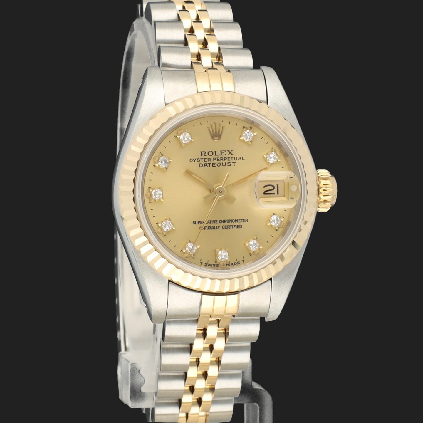 Rolex Lady-Datejust 69173 (1987) - Champagne dial 26 mm Gold/Steel case (4/8)