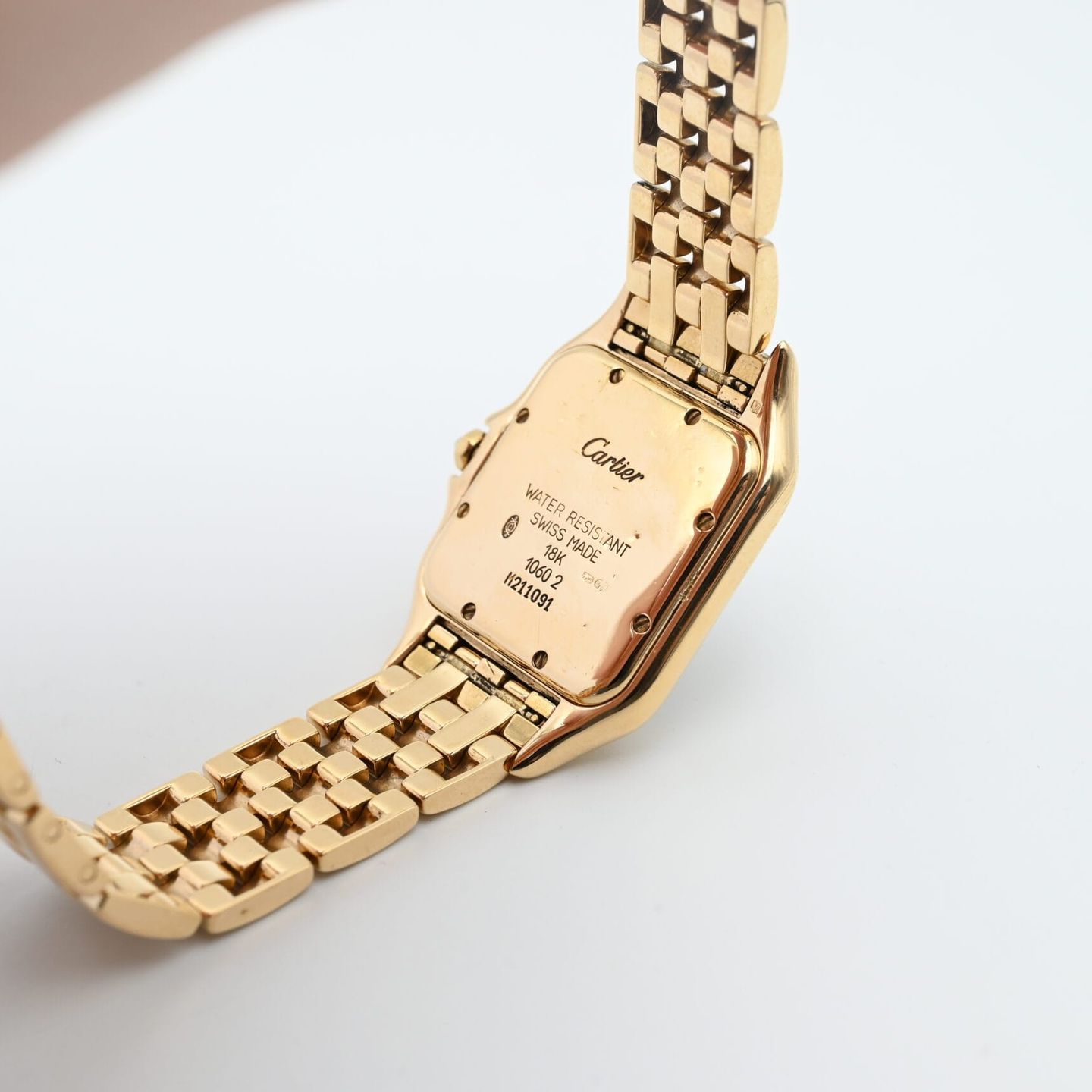 Cartier Panthère 1060 (1995) - White dial 28 mm Yellow Gold case (7/8)