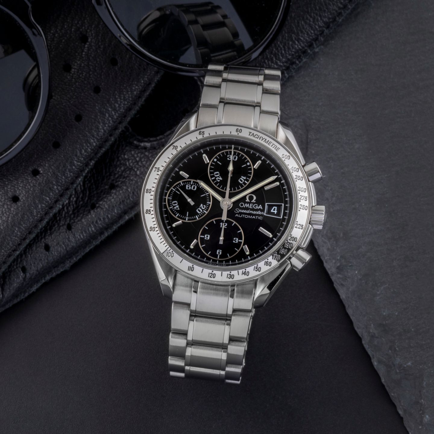 Omega Speedmaster Date 3513.50.00 (1999) - Zwart wijzerplaat 39mm Staal (1/8)