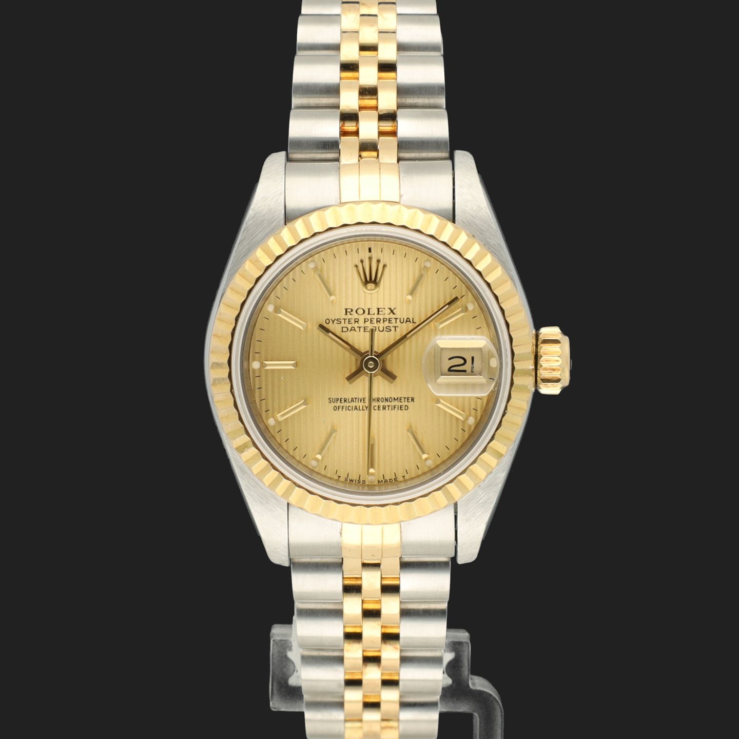 Rolex Lady-Datejust 69173 (1992) - Champagne dial 26 mm Gold/Steel case (2/8)