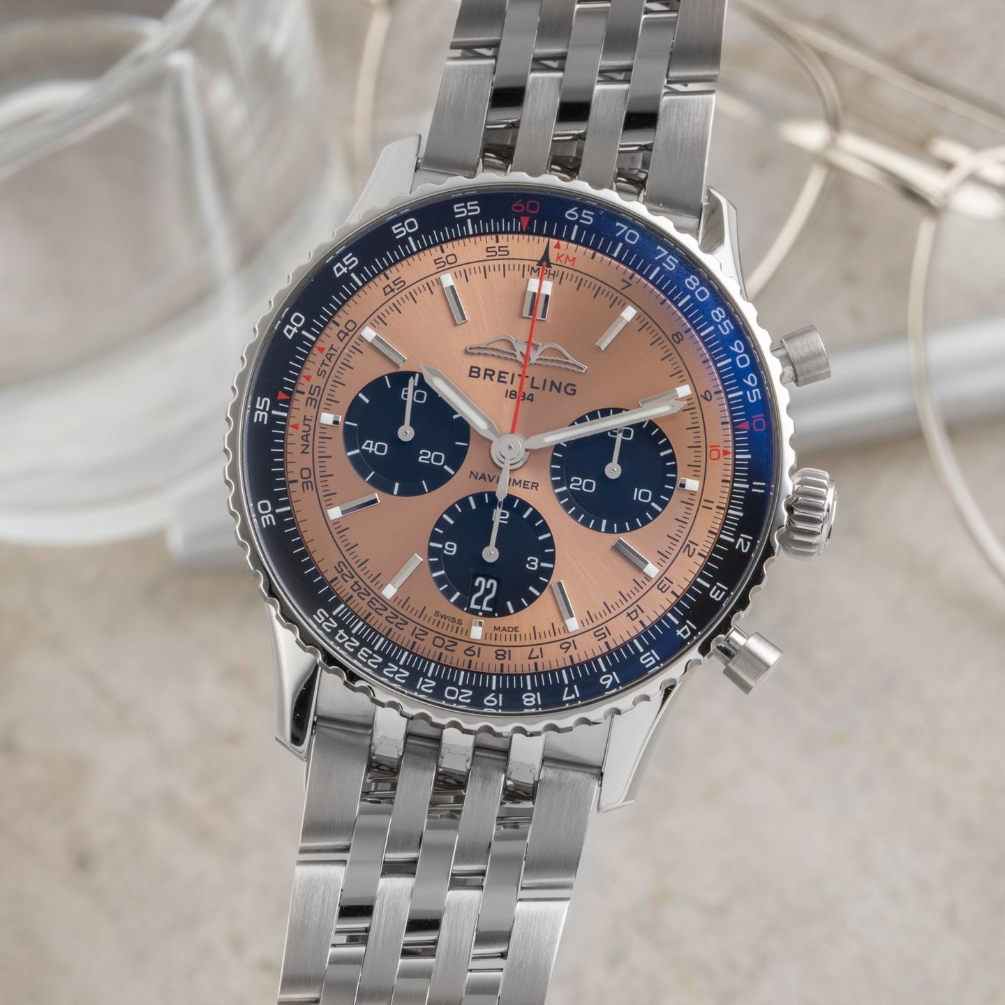 Breitling Navitimer 1 B01 Chronograph AB0138241K1A1 (Unknown (random serial)) - Red dial 43 mm Steel case (3/8)