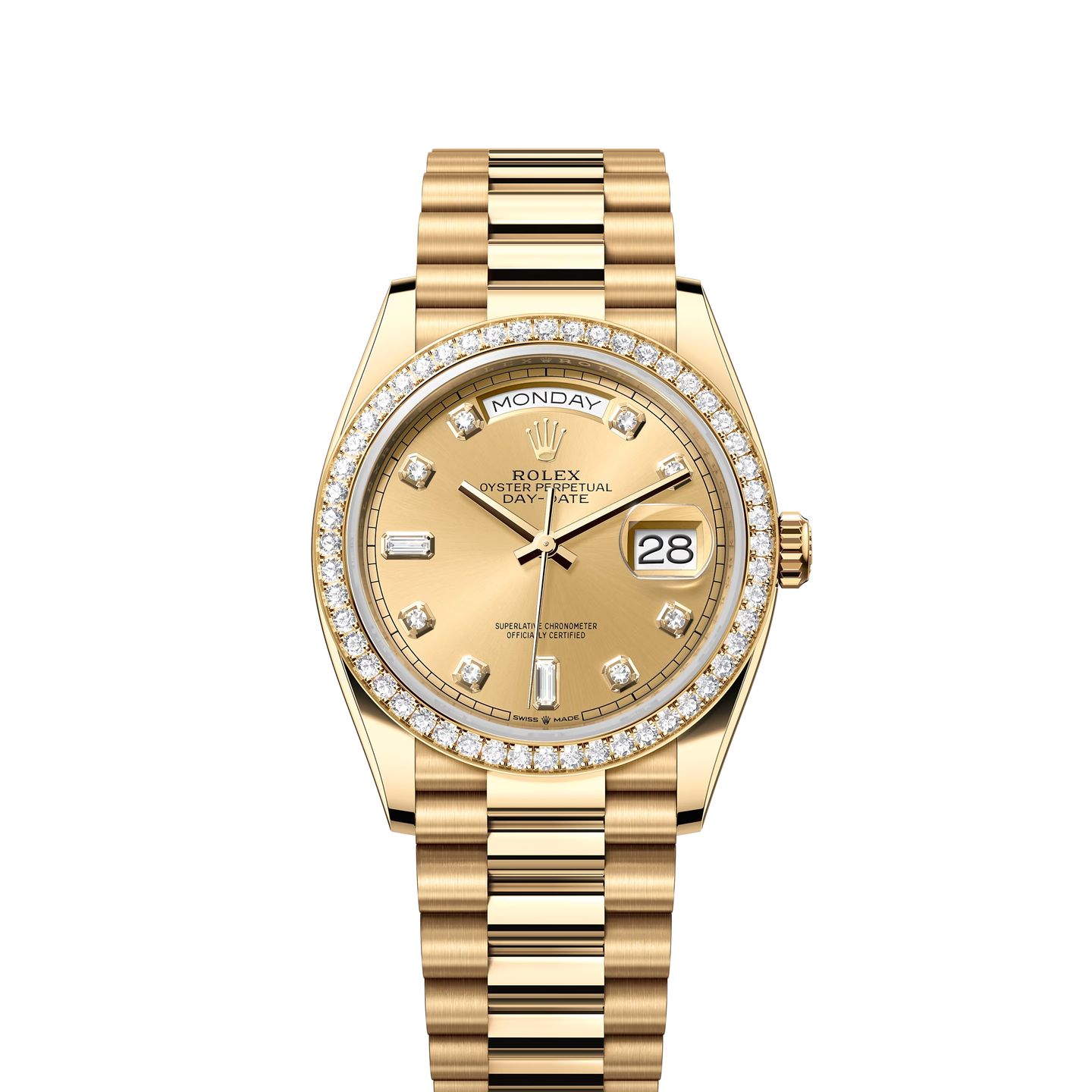 Rolex Day-Date 36 128348RBR (2024) - Champagne wijzerplaat 36mm Geelgoud (1/1)