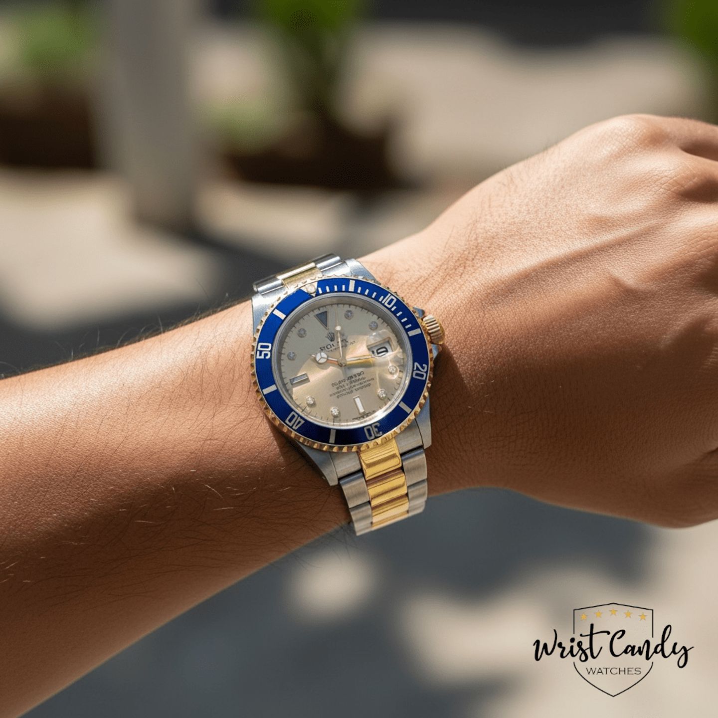 Rolex Submariner Date 16613LB (2000) - Blauw wijzerplaat 40mm Goud/Staal (7/8)