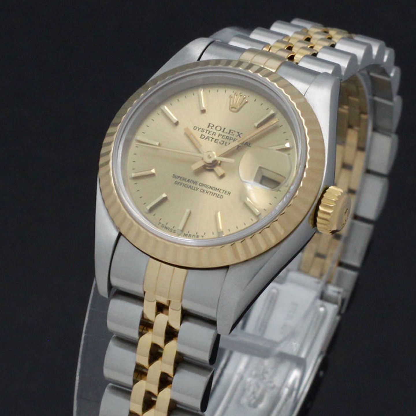 Rolex Lady-Datejust 69173 (1999) - Gold dial 26 mm Gold/Steel case (7/7)